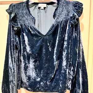 EVEREVE velvet pheasant top. large